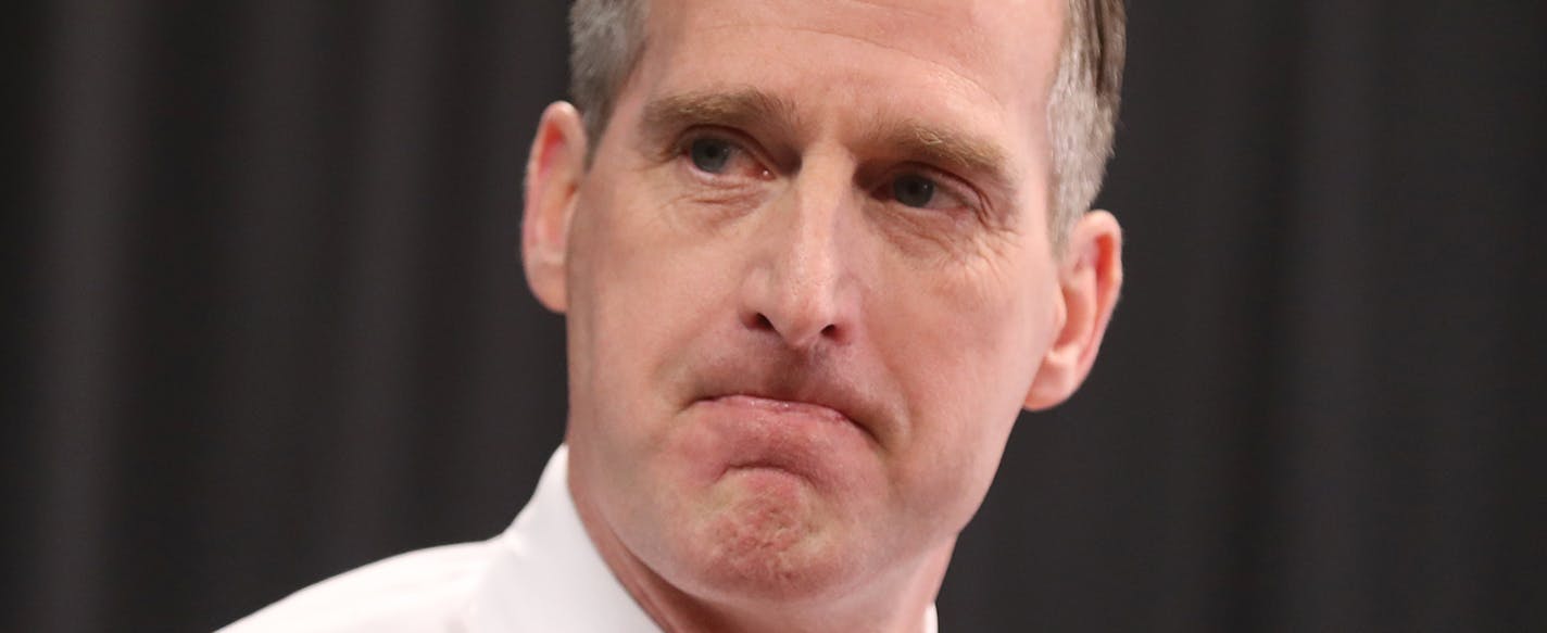 Minnesota athletic director Mark Coyle speaks during a news conference at Williams Arena in Minneapolis on Friday, Jan. 5, 2018. (Leila Navidi/Minneapolis Star Tribune/TNS) ORG XMIT: 1220352 ORG XMIT: MIN1801051738461594