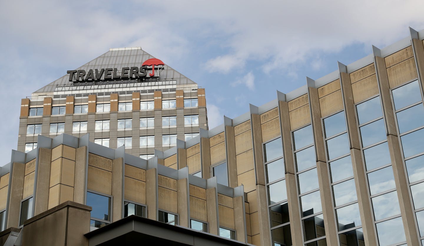 The Traveler's Building in downtown St. Paul. ] (KYNDELL HARKNESS/STAR TRIBUNE) kyndell.harkness@startribune.com The Traveler's Building in St. Paul, Min., Thursday, April 16, 2014. The Ecolab is purchasing the Traveler's North Tower downtown, bringing the Fortune 500 company's downtown employees together in a global headquarters