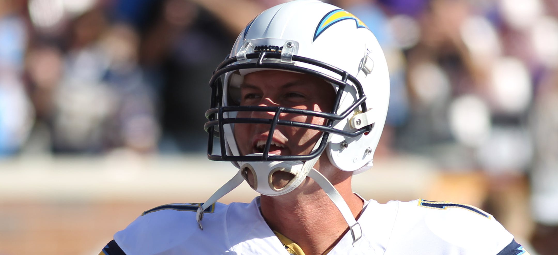 San Diego Chargers quarterback Philip Rivers (17) before an NFL football game against the Minnesota Vikings in Minneapolis, Sunday, Sept. 27, 2015. (AP Photo/Andy Clayton-King)