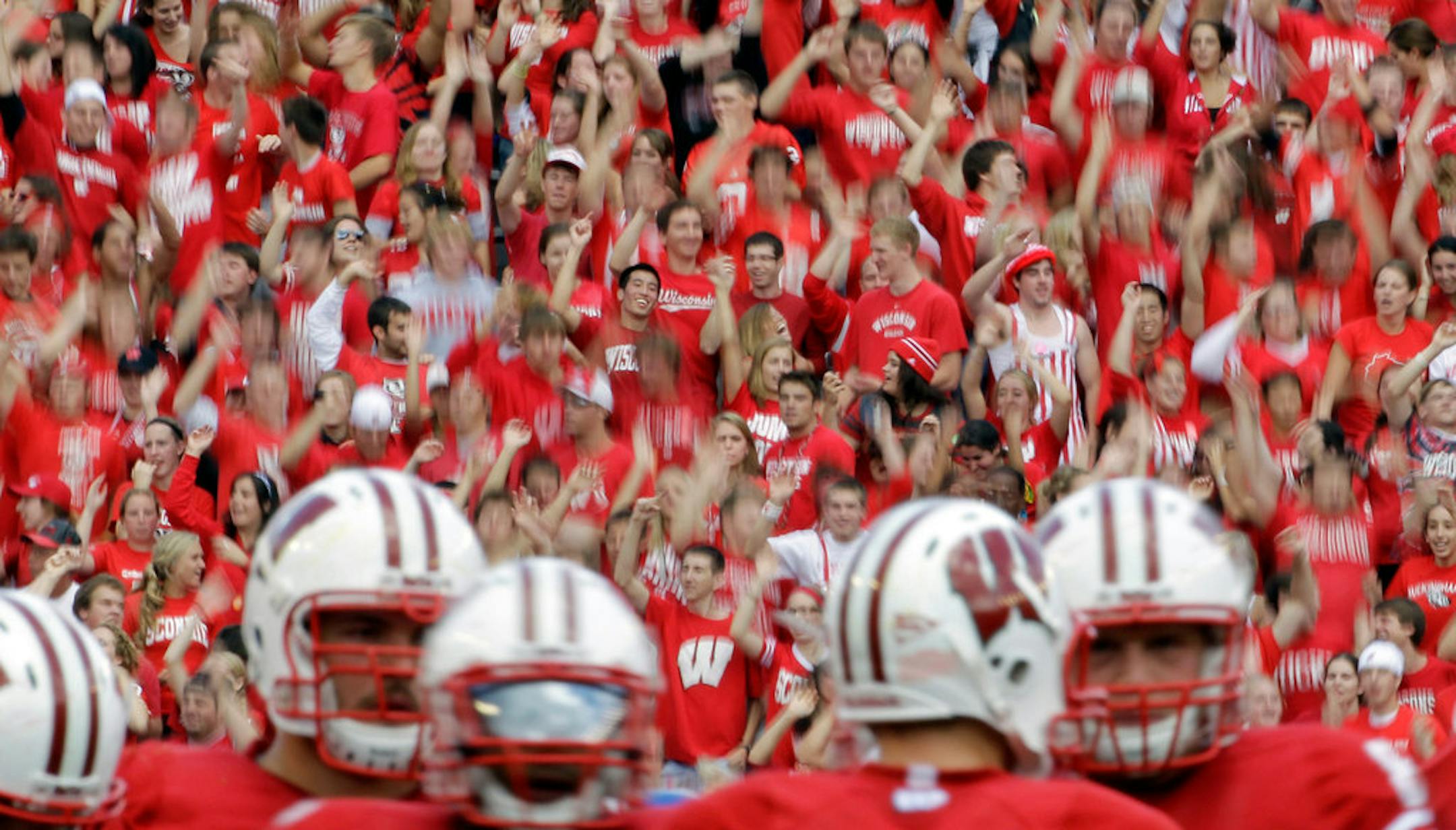 Badgers fans rock Camp Randall Stadium at the start of the fourth quarter when the marching band plays House of Pain's Jump Around.