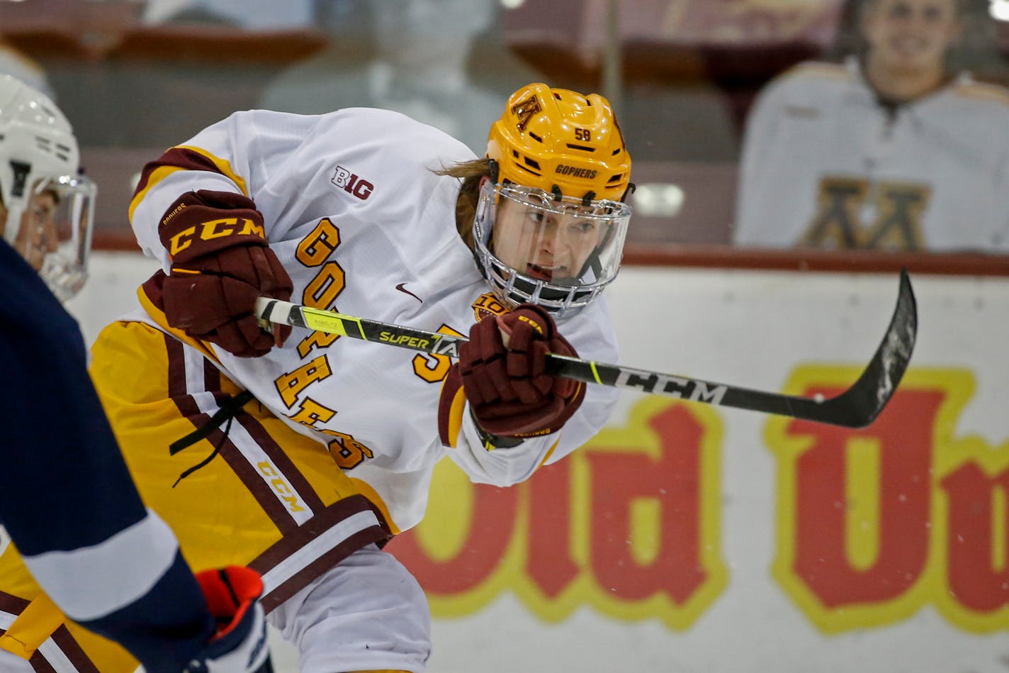 Gophers forward Sampo Ranta shoots against Penn State on Nov. 20.