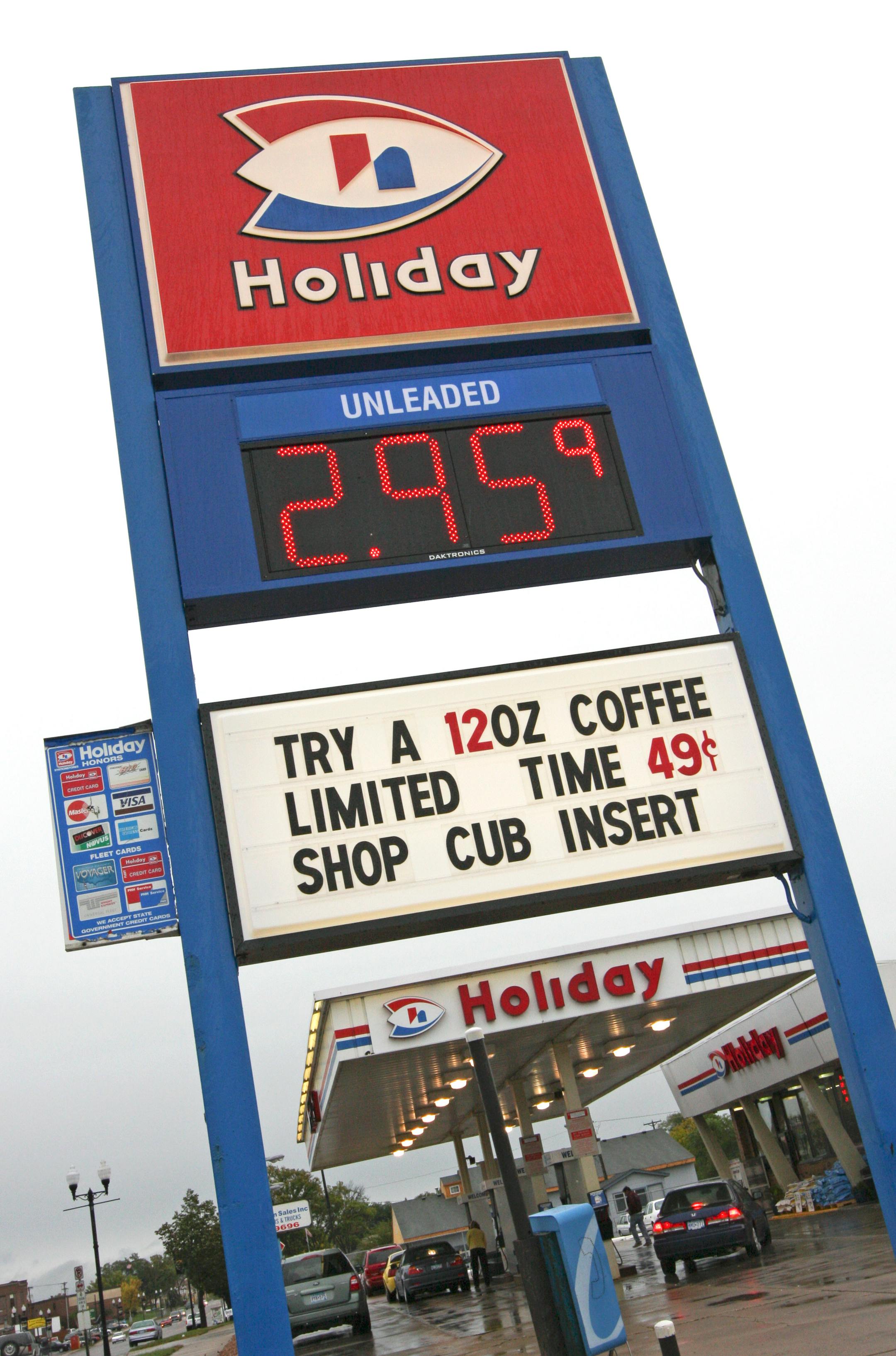On Main Street in Anoka, gas prices are below the metro average.