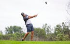 Arjun Atwal teed off on the 18th hole at Victory Links