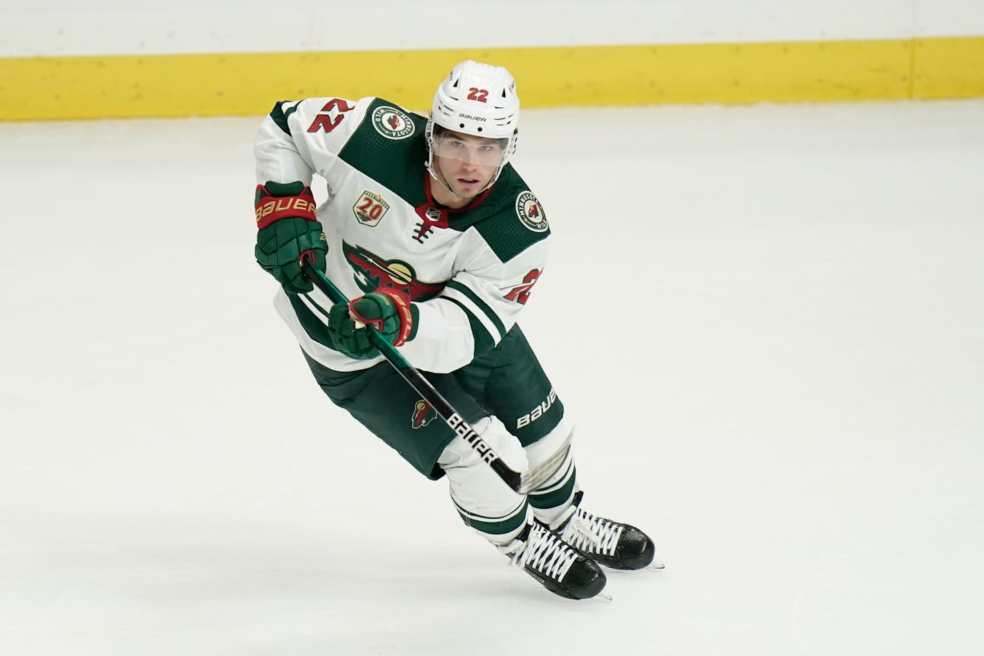 Minnesota Wild's Kevin Fiala, of Switzerland, skates during the second period of an NHL hockey game against the Los Angeles Kings Friday, April 23, 2021, in Los Angeles. (AP Photo/Jae C. Hong)