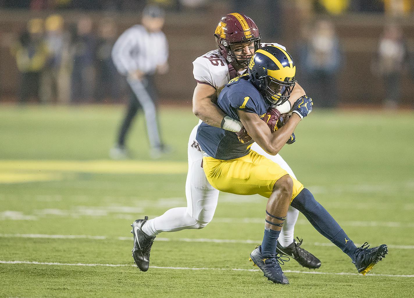 Senior Blake Cashman was limited during spring practice because of a shoulder injury but is ready to compete for a starting job at weak-side linebacker.