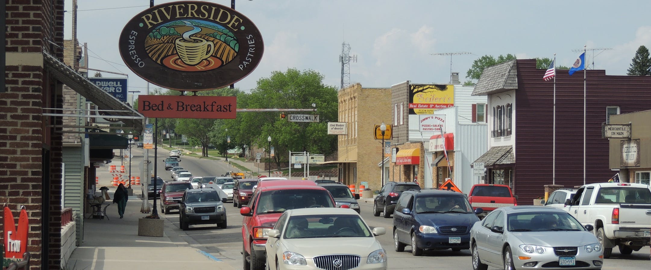 Downtown Pelican Rapids, a city of 2,500 in Otter Tail County.