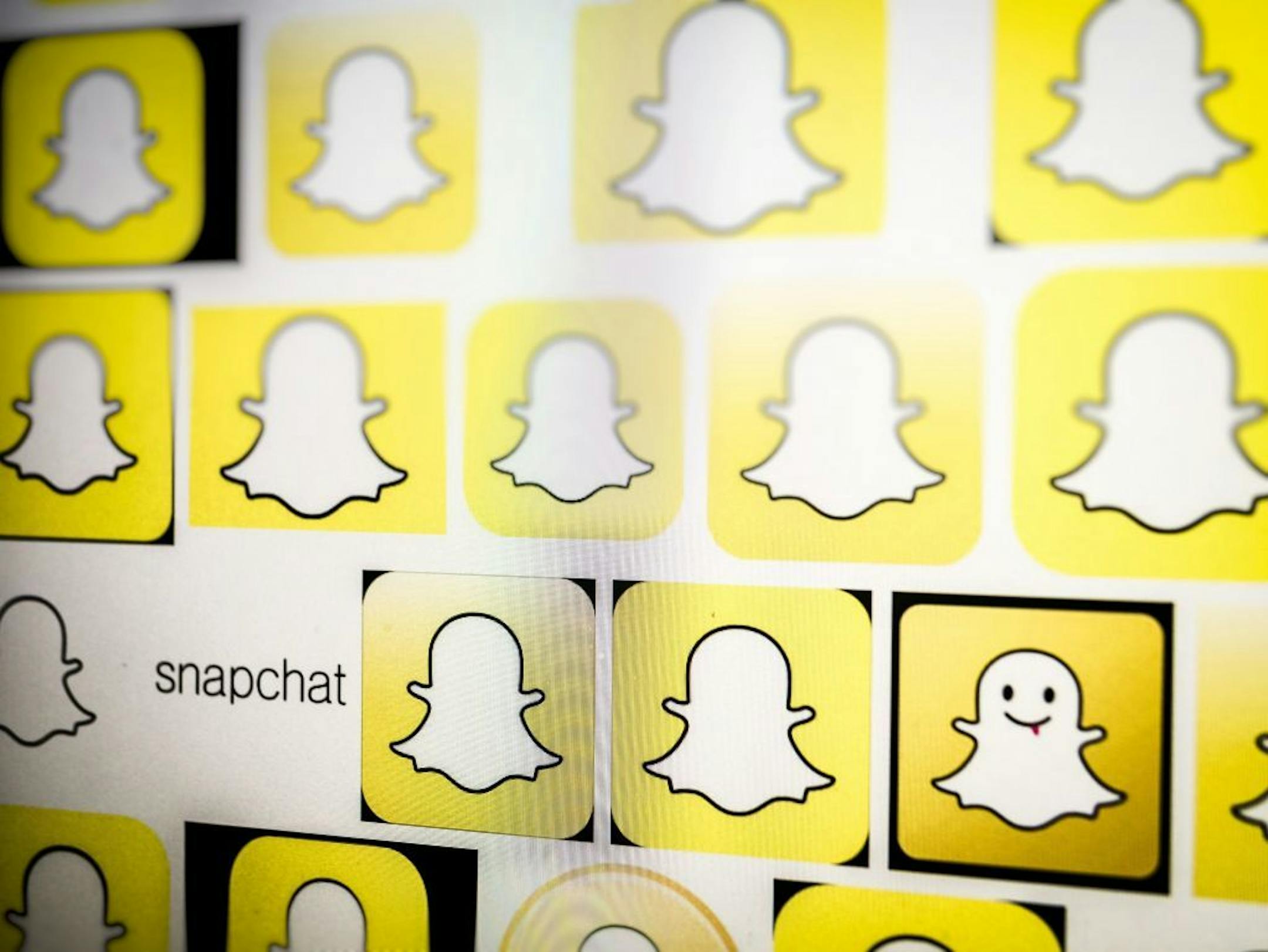 Snapchat logo's on a website, Snapchat is a Social Media platform first launched in 2011. Snapchat logo's on a website - 04 Mar 2017 media