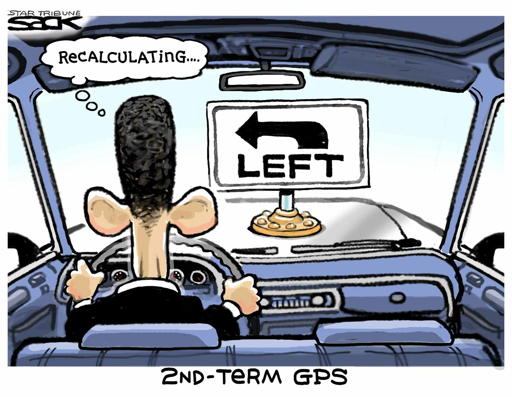 Steve Sack editorial cartoon for Jan. 23, 2013. Topic: Obama's inaugural speeches.