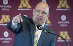 Bob Motzko, the new Gophers hockey coach addressed the media, family, former players and coaches, during a press conference at TCF Bank Stadium, Thurs
