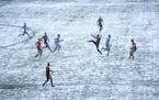 Snow and cold marked Minnesota United's home-opener on March 12, 2017 against Atlanta United at TCF Bank Stadium.