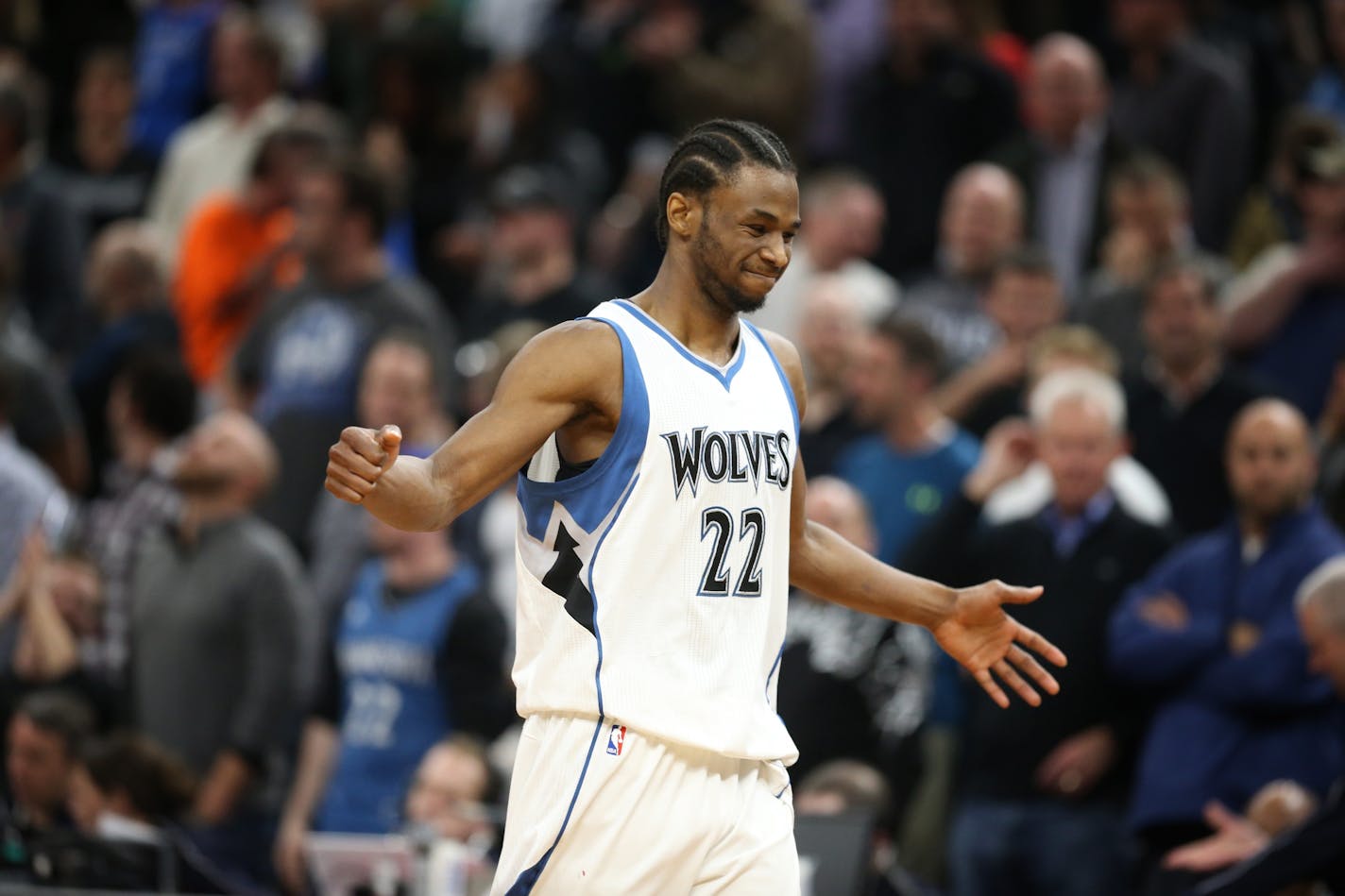 Minnesota Timberwolves forward Andrew Wiggins (22)