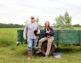 Owners of Locally Laid Egg Company Jason and Lucie B. Amundsen are pictured at their family farm in Wrenshall, Minn.