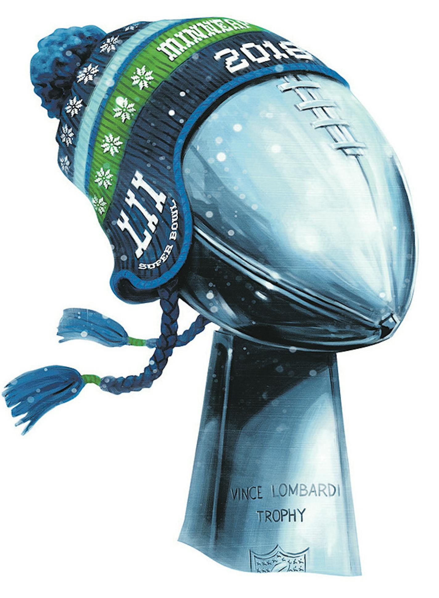 Robert Carter illustration for Minneapolis Super Bowl bid announcement, May 20, 2014. Special to the Star Tribune. ORG XMIT: MIN1405201843450104