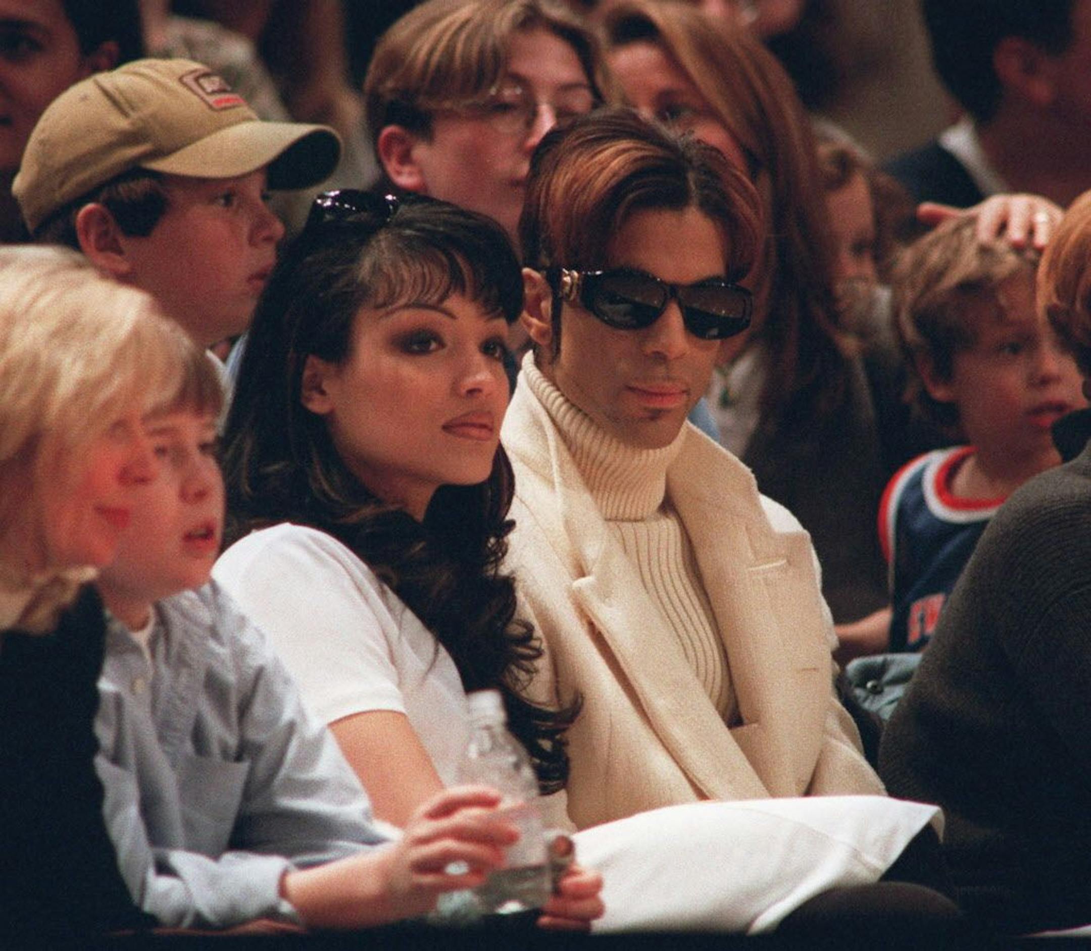 Mayte and Prince took in a Knicks game at New York's Madison Square Garden in 1996, shortly after they married.