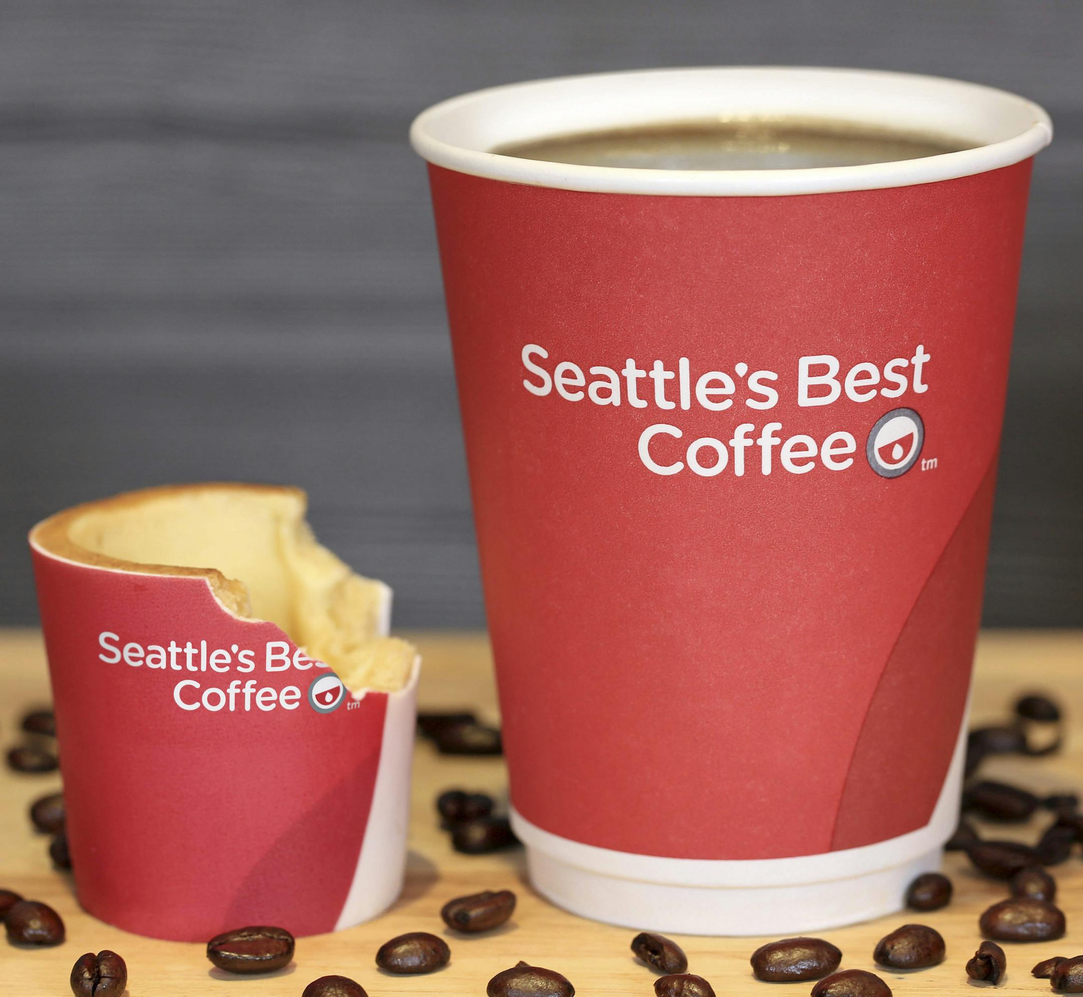 In an undated handout photo, a Scoff-ee Cup, an edible coffee cup that will be introduced at KFC. KFC restaurants in Britain soon will introduce the edible coffee cup, made from a wafer coated in sugar paper and lined with a heat-resistant white chocolate, a product that addresses consumer concerns with the environmental impact of packaging. (KFC via The New York Times) -- NO SALES; FOR EDITORIAL USE ONLY WITH STORY SLUGGED EDIBLE COFFEE CUPS. ALL OTHER USE PROHIBITED. --