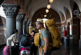 Johan Hilm, 31, passed through Copenhagen Central Station on a trip designed to avoid air travel. MUST CREDIT: Photo for The Washington Post by Rebeck