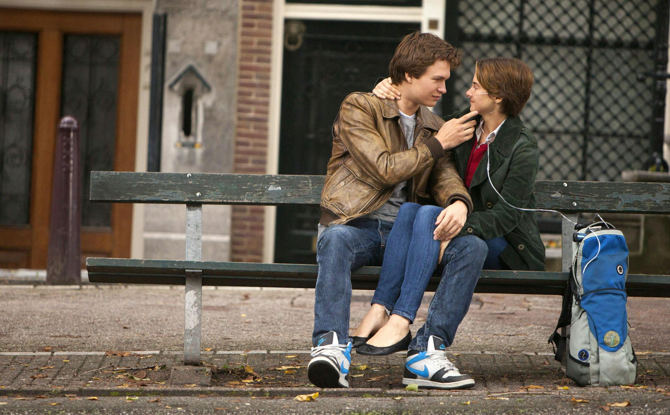 This image released by 20th Century Fox shows Ansel Elgort, left, and Shailene Woodley appear in a scene from "The Fault In Our Stars." (AP Photo/20th Century Fox, James Bridges)