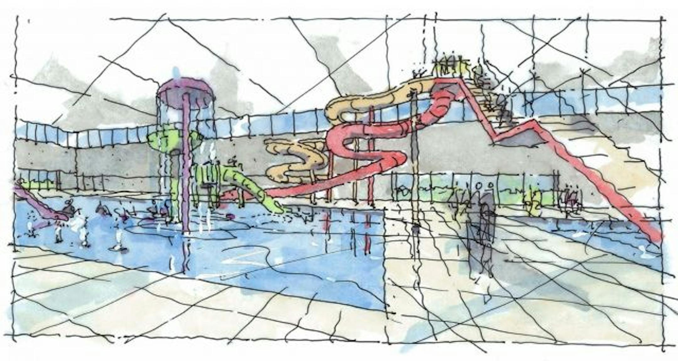 The plans for the Muslim Youth and Recreation Center call for separate swimming pools for men and women.