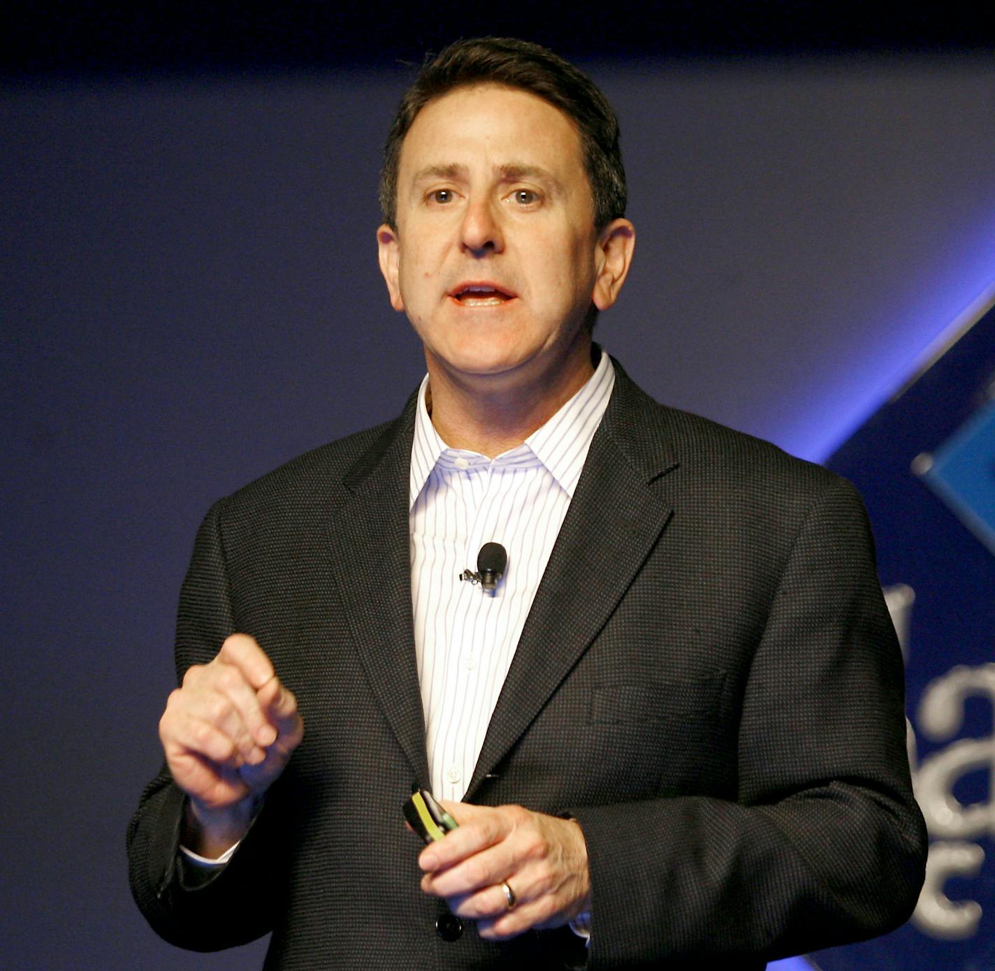 Arkansas Democrat-Gazette/JASON IVESTER --03/09/10-- Sam's Club president and chief executive officer Brian Cornell speaks Tuesday during a meeting with suppliers inside the new Sam's Club headquarters building in Bentonville.