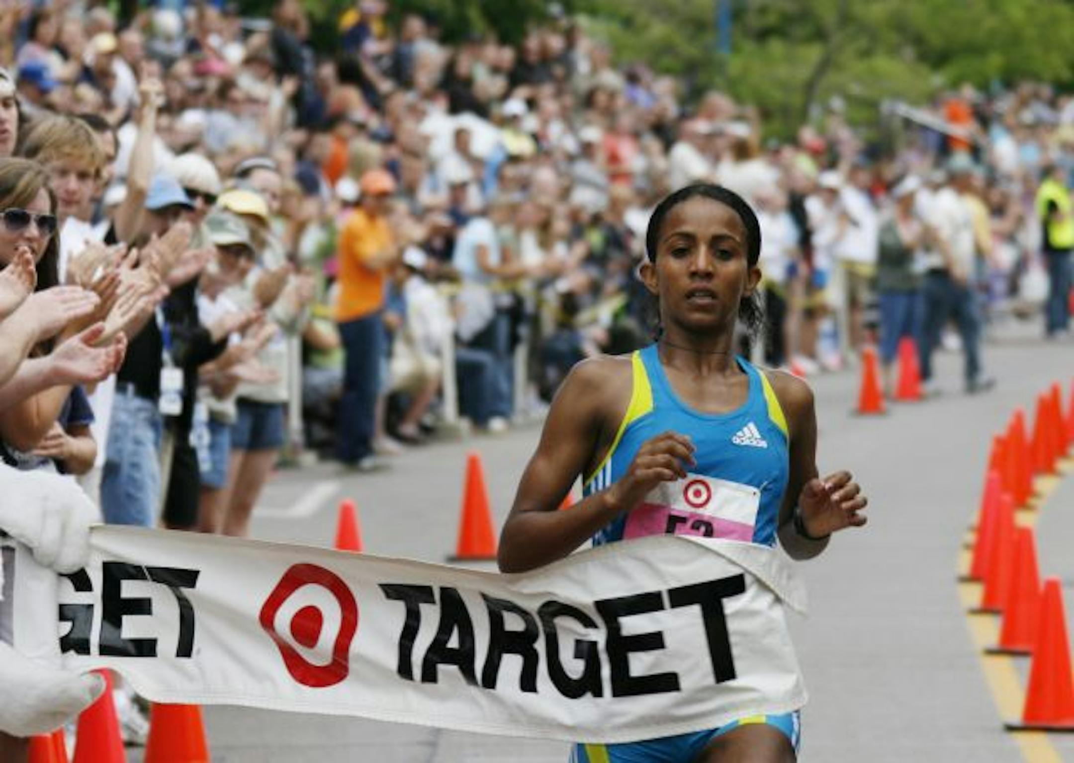 Buzenusha Deba 22, of Ethiopia crossed the finished line with an unofficial time of 2 hours, 31 minutes and 35 seconds to win the women�s title in Grandma�s Marathon Saturday in Duluth.