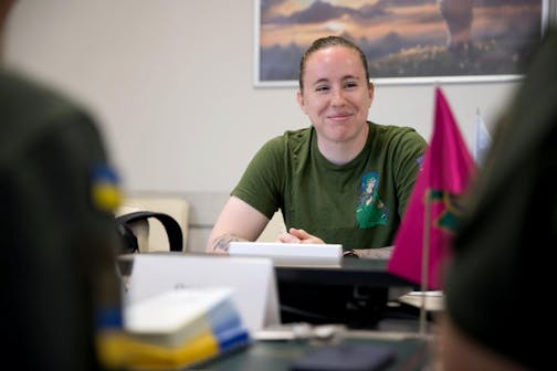 Colleen Ryan works as a border adviser in Ukraine. Part of her work is facilitating training for border guards from Ukraine to detect forged travel documents. (Photo provided by Colleen Ryan)