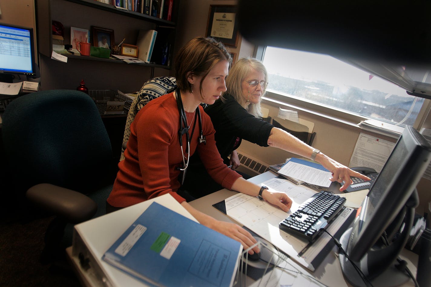 Amanda (Mandy) Huber, a nurse-midwife student, worked alongside certified nurse-midwife Eileen Turner at the Riverside Health Partners Clinic. Huber is also a registered nurse.