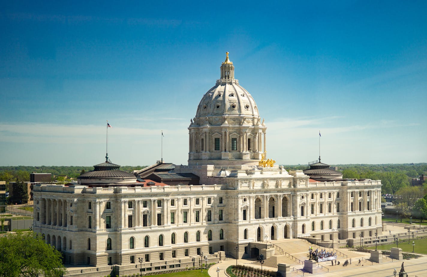 Minnesota State Capitol. With just days before the end of session, lawmakers were locked in budget negotiations and unable to move ahead with major legislation. ] GLEN STUBBE &#x2022; glen.stubbe@startribune.com Thursday, May 16, 2019 EDS,Viewed from the Transportation Building. for any appropriate use.