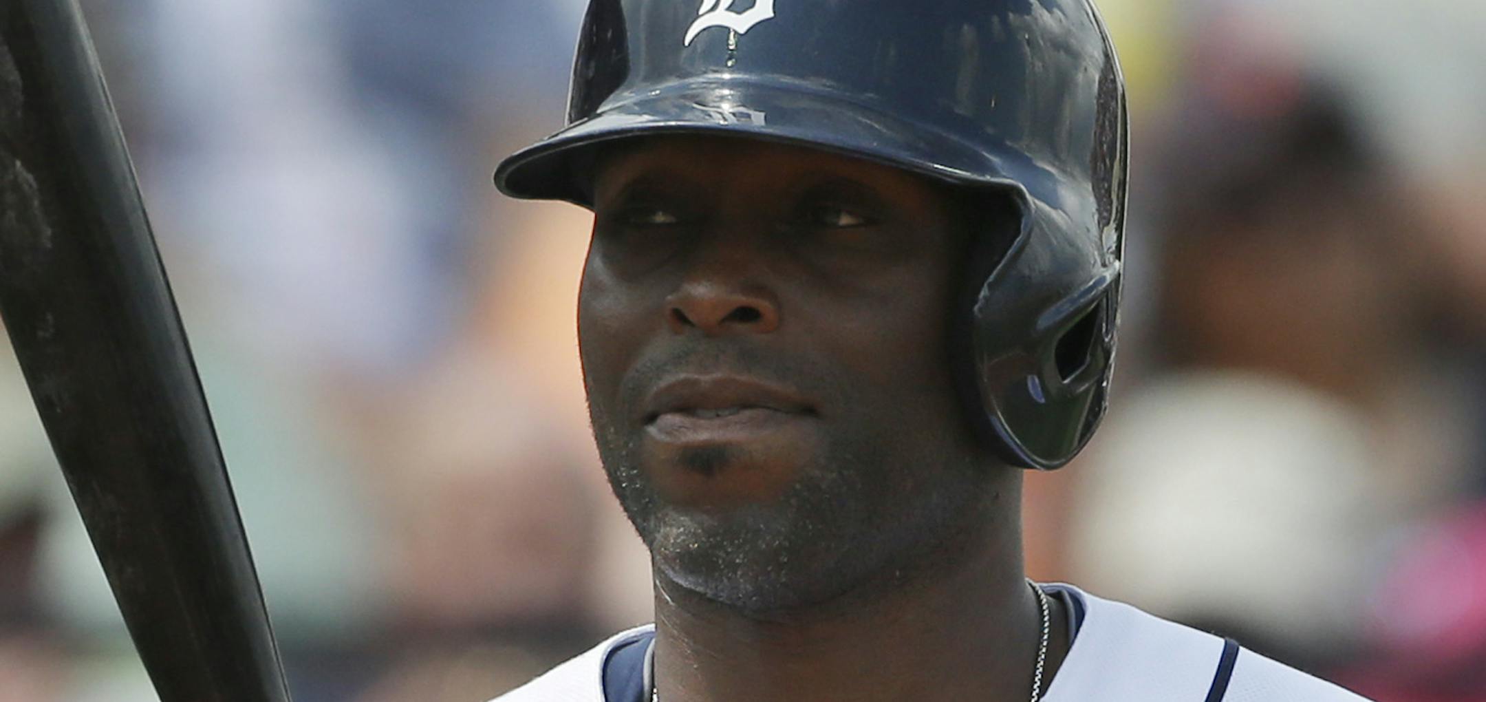 Detroit Tigers' Torii Hunter prepares to bat during the fourth inning of an exhibition spring training baseball game against the New York Yankees, Saturday, March 23, 2013 in Lakeland, Fla. (AP Photo/Carlos Osorio)