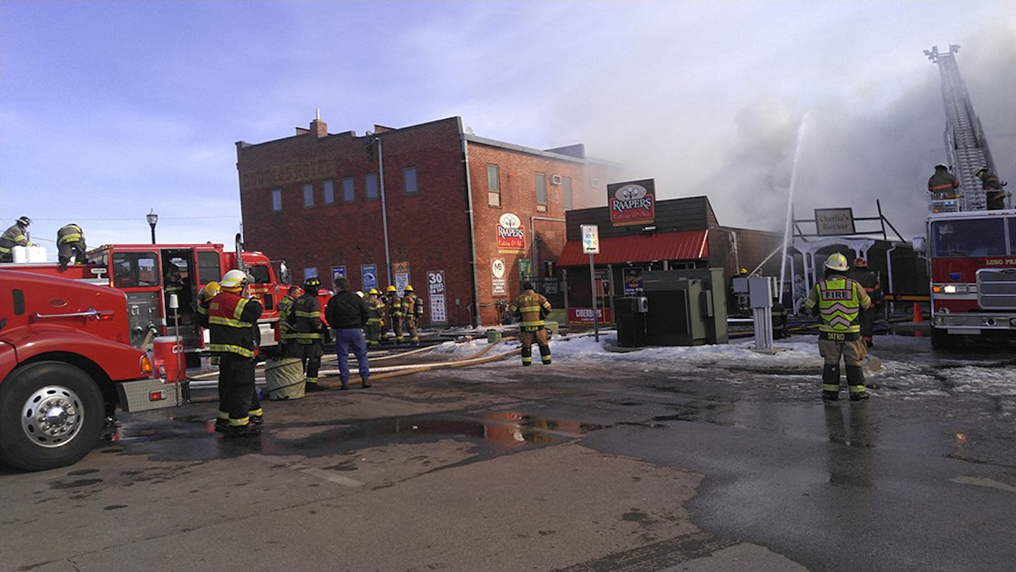 A major fire tore through downtown Alexandria, Minn., Tuesday morning. About 120 firefighters from Alexandria and surrounding communities were on the scene.