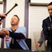 Newly signed Twins infielder Josh Donaldson signed a fan's bat during Twins Fest Saturday.