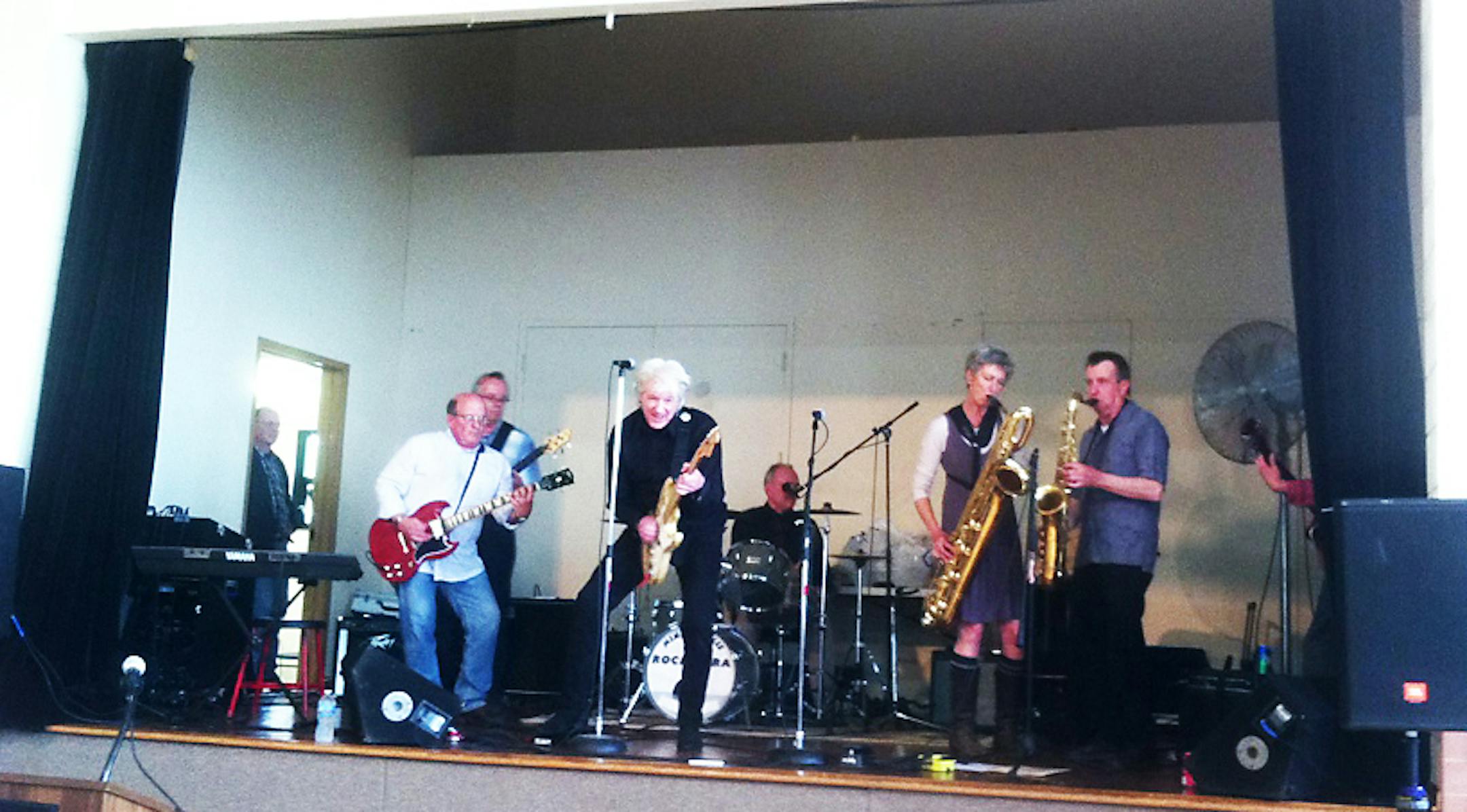 Lisa Nebenzahl Curtiss A and the Minneapolis Rockestra perform at Tim Carr memorial servce.