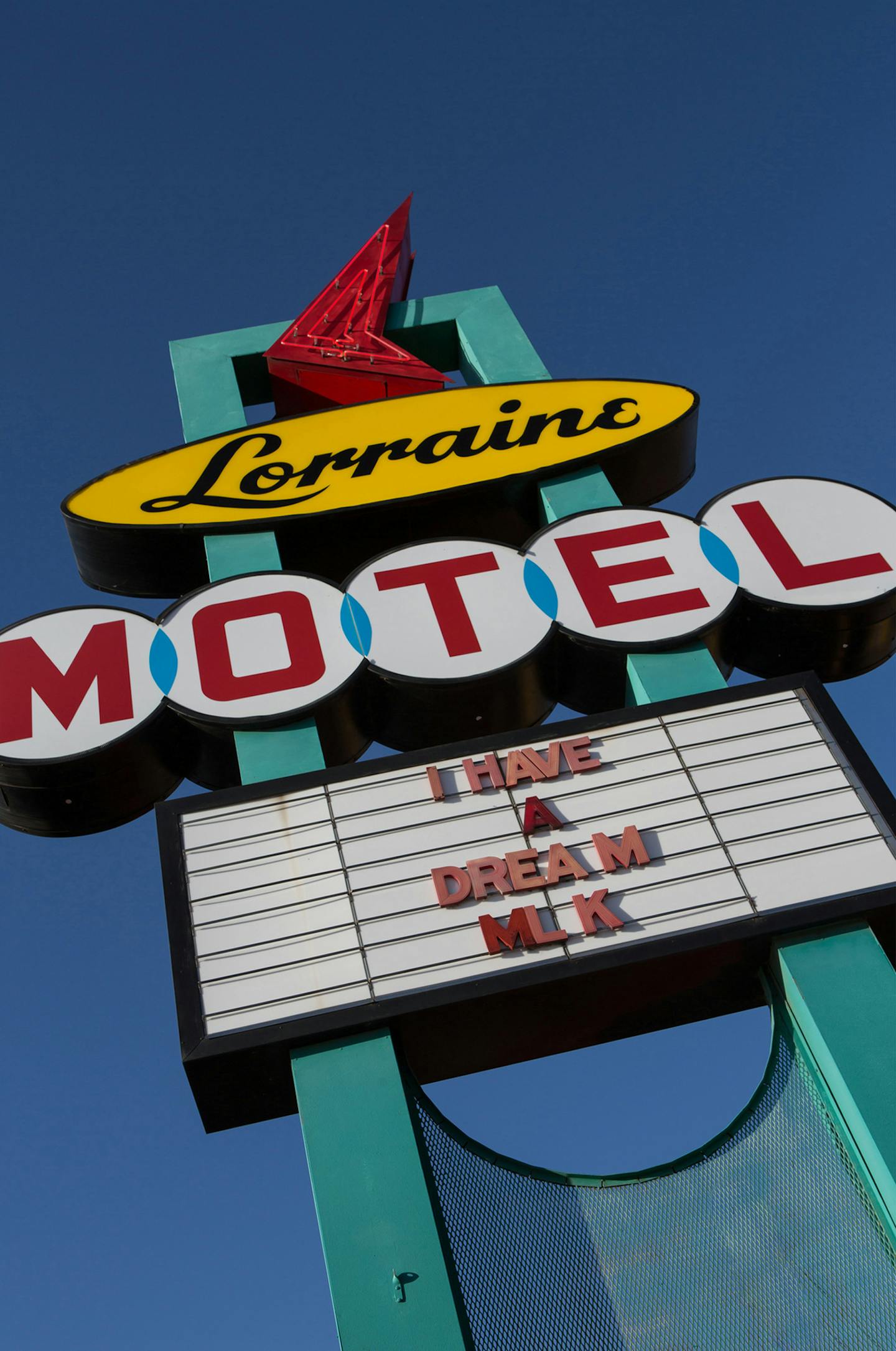 The sign greeting guests at the Lorraine Hotel in Memphis has been restored, as have the rooms in which Martin Luther King, Jr., and his colleagues were staying the night of his assassination. (National Civil Rights Museum)