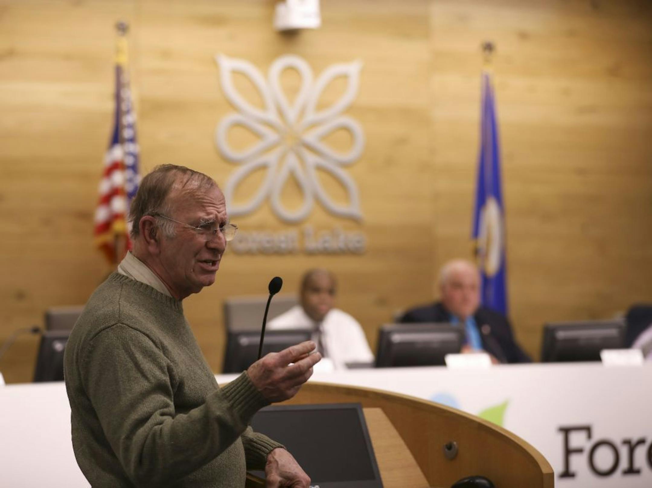 Ron Moore, current owner of Shadow Creek Stables in Forest Lake, spoke strongly in support of the zoning text change that would allow the treatment center to be built on his land.