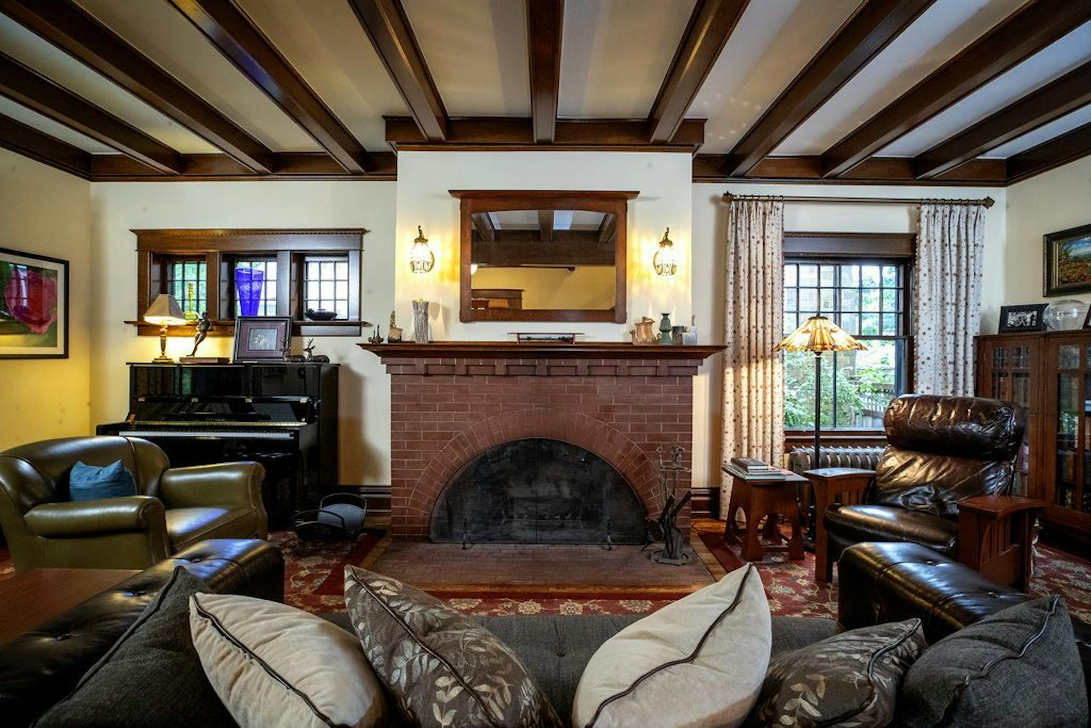 The living room is mostly original.