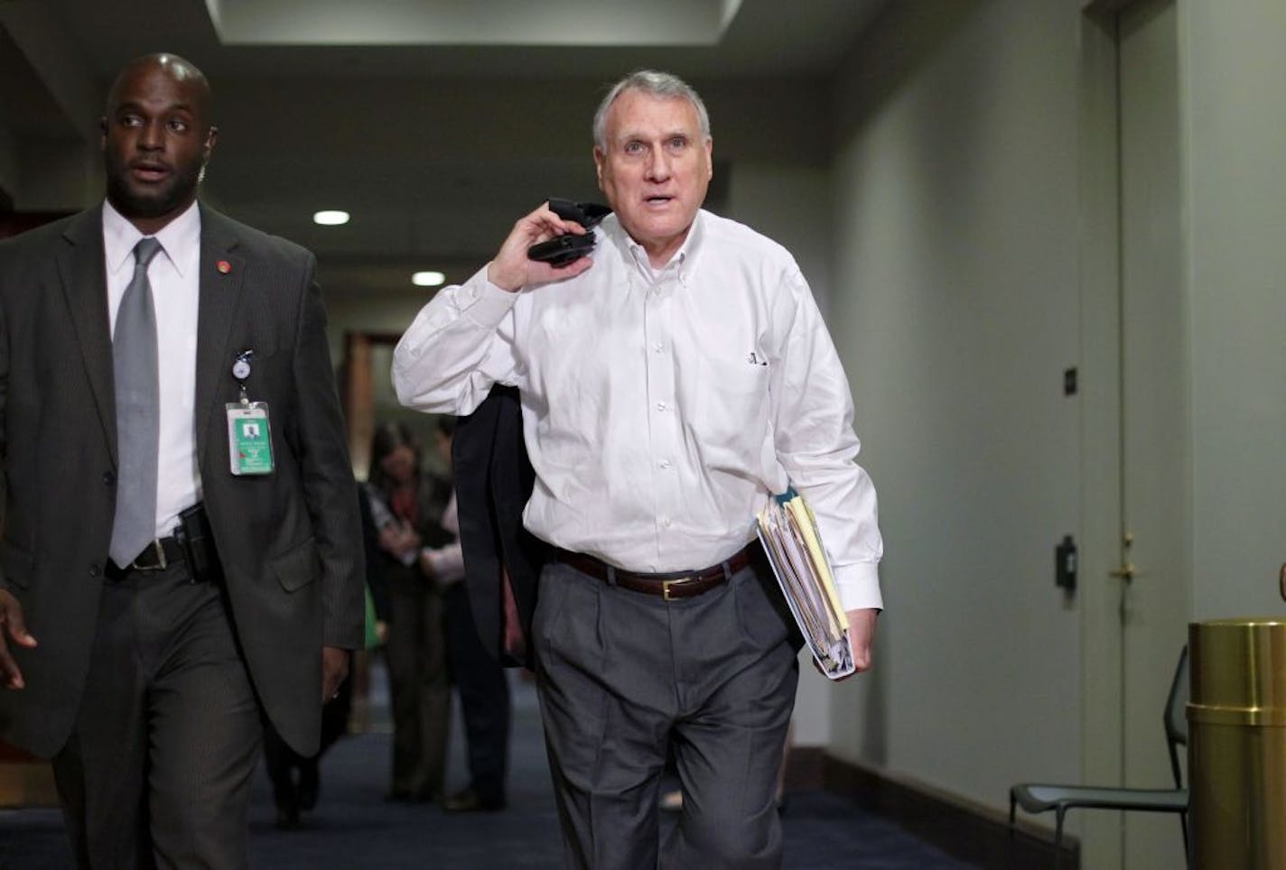 Senate Minority Whip Jon Kyl left an all-day meeting of the so-called supercommittee on Tuesday.