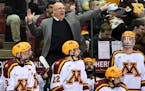 Gophers coach Bob Motzko directed his team in the second period against Michigan State last weekend.