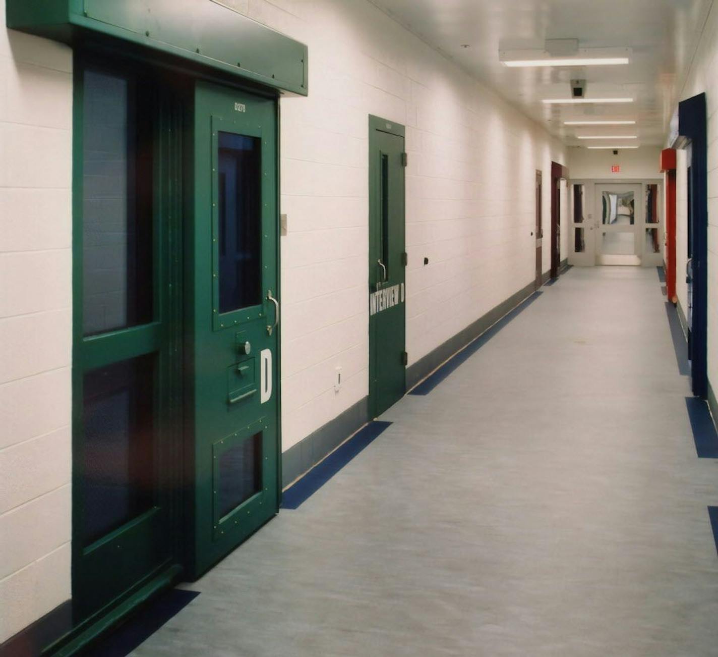 This image provided by the Shenandoah Valley Juvenile Center shows part of the interior of the building in Staunton, Va. Immigrant children as young as 14 housed at the juvenile detention center say they were beaten while handcuffed and locked up for long periods in solitary confinement, left nude and shivering in concrete cells. The abuse claims are detailed in federal court filings that include a half-dozen sworn statements from Latino teens jailed there for months or years.