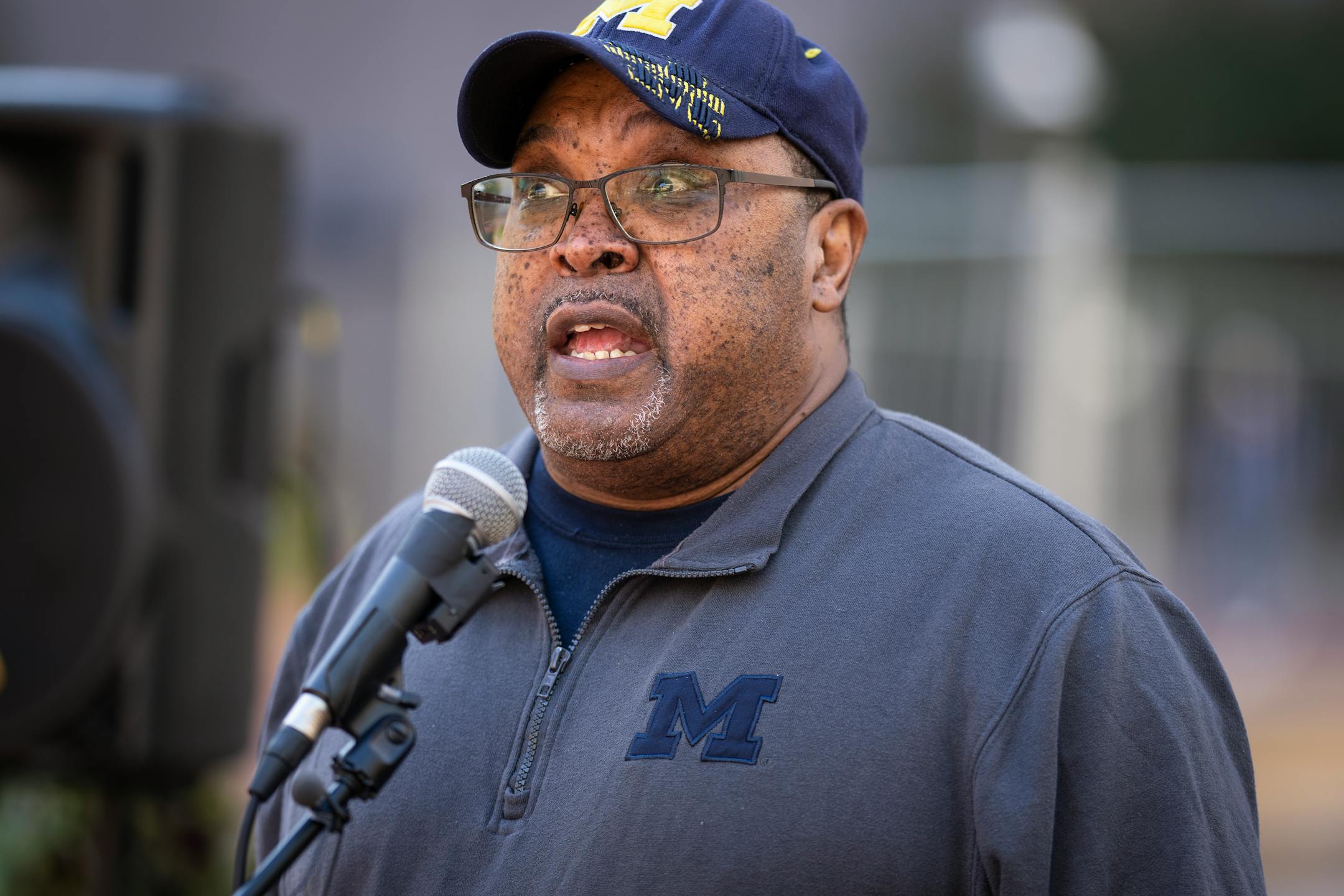 Paul Greer, the stepfather of Zaria McKeever, spoke during a rally with victims of crimes and their families in protest of Hennepin County Attorney Mary Moriarty. Zaria McKeever was killed during a home invasion in 2022 in Brooklyn Park.