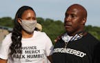 Maya Moore and Jonathan Irons after he was released from prison in Missouri on June 30.