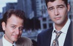 fisher stevens (left) and kyle chandler in the television series "Early Edition"