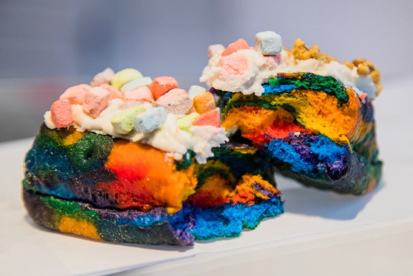 ] MARK VANCLEAVE &#xef; mark.vancleave@startribune.com * The rainbow donut from Cardigan Donuts in downtown Minneapolis. ORG XMIT: MIN1705241629390565