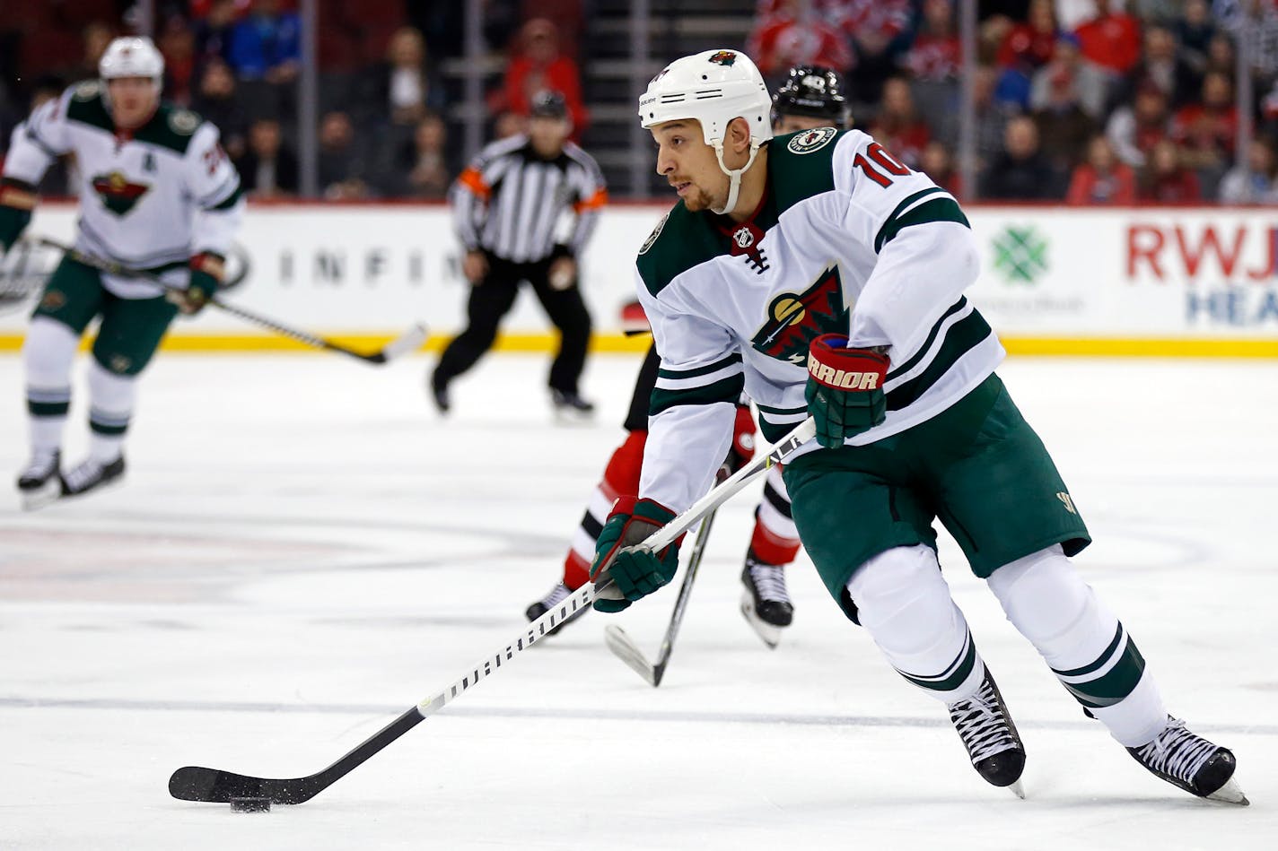 Wild forward Chris Stewart kept his head up while awaiting a bigger role.