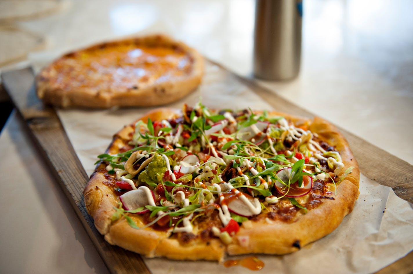 The Nacho Libre pizza is served at Pig Ate My Pizza in Robbinsdale. Photo by Leslie Plesser.