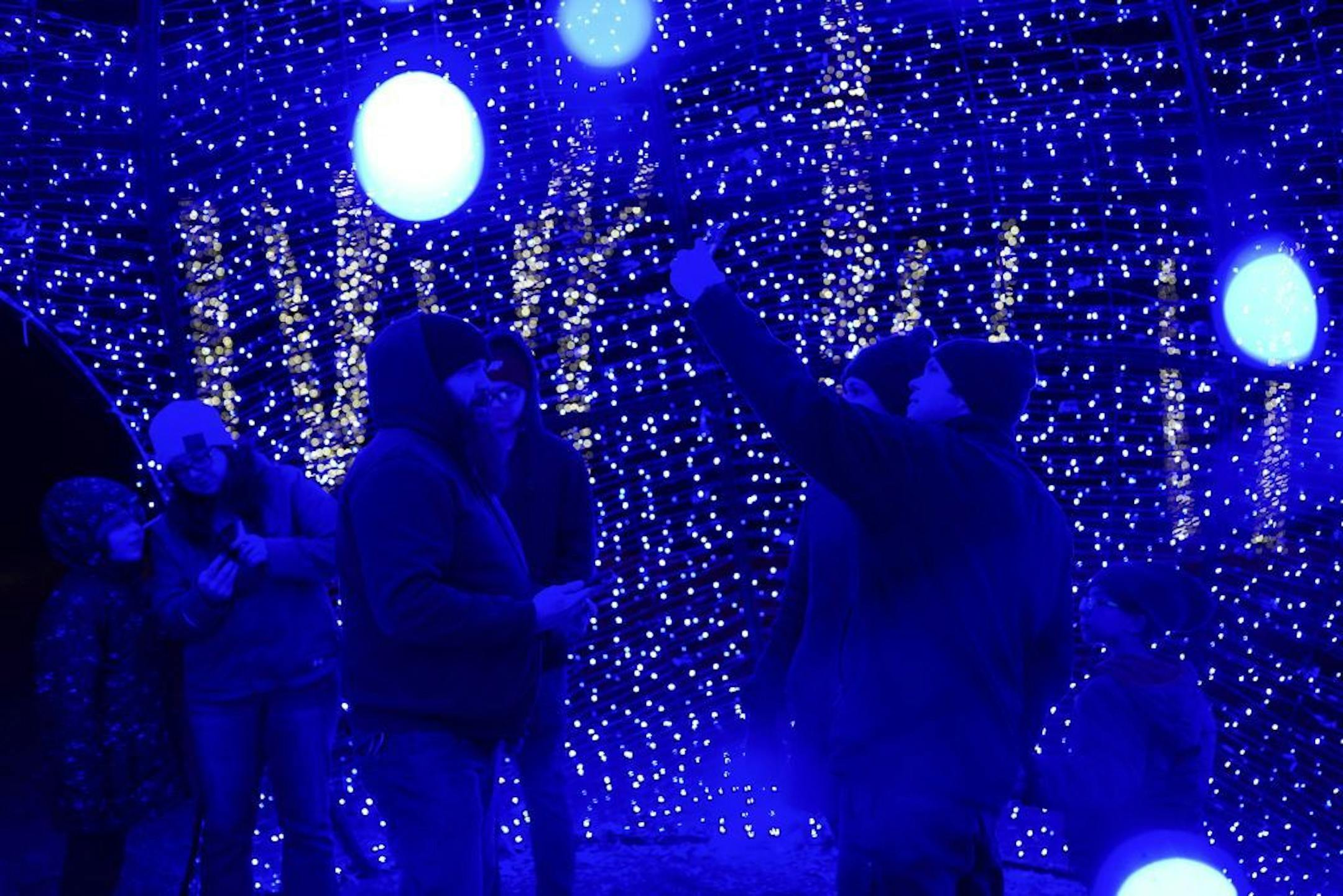 A giant Christmas ball made up of blue lights will be a popular spot for selfies.