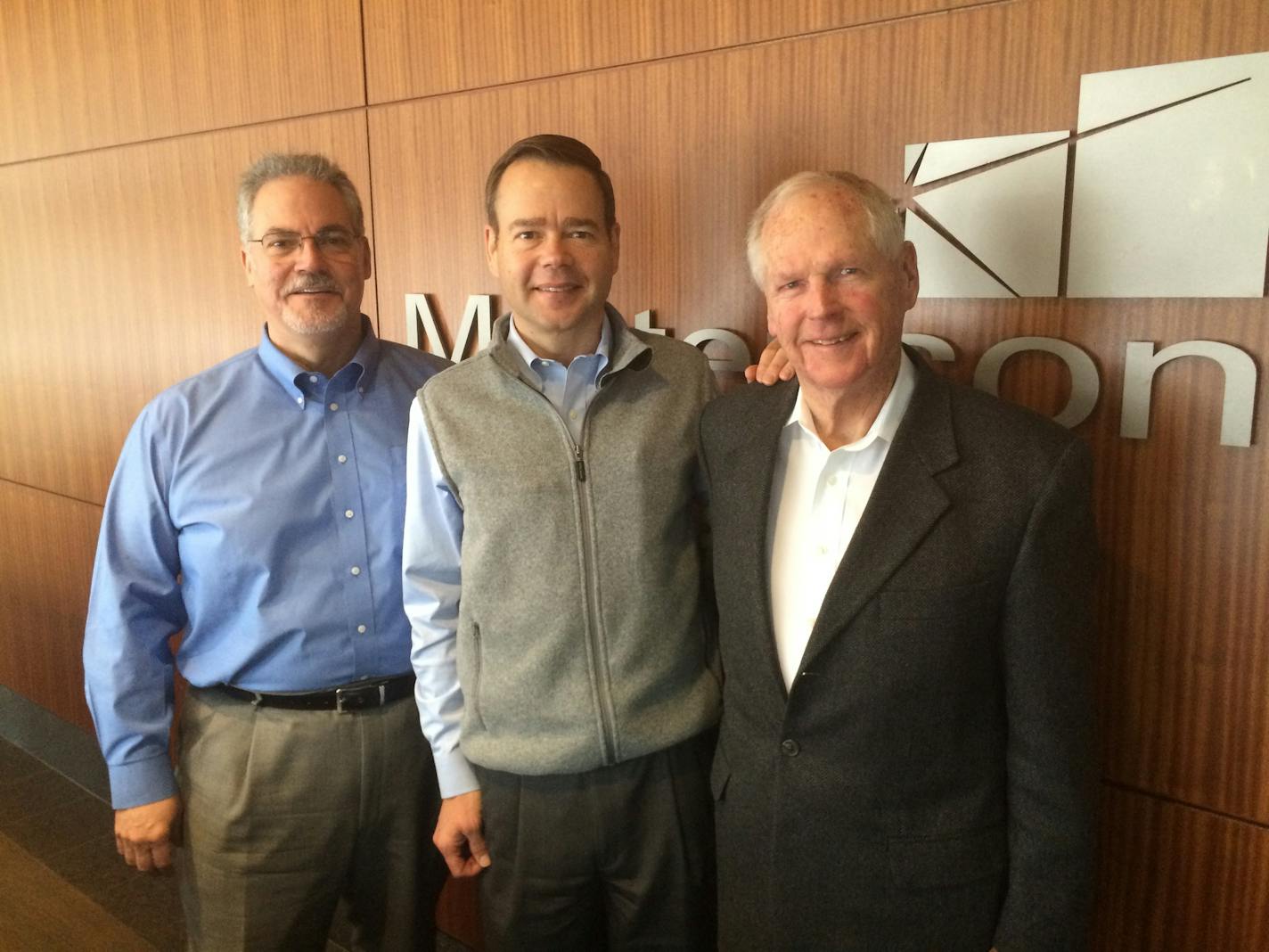 Mortenson CEO Tom Gunkel, Chairman David Mortenson and retiring Chairman M.A. "Mort" Mortenson