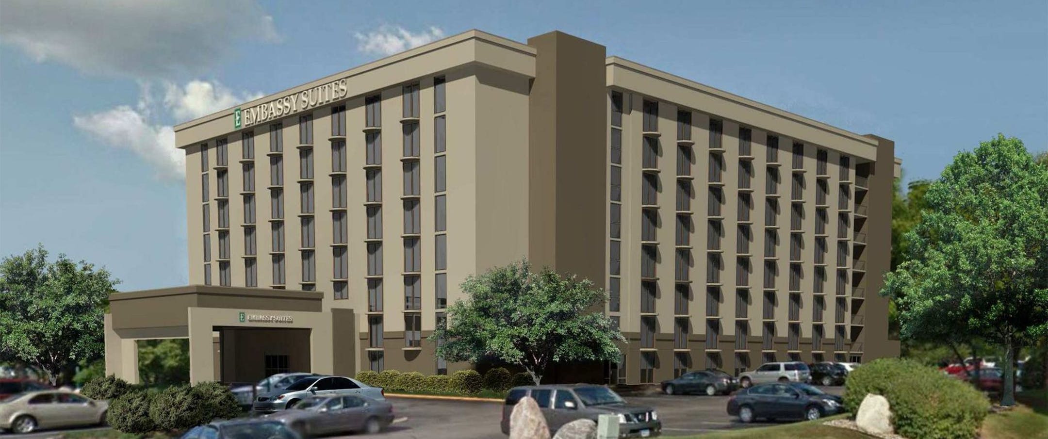 GRAPHIC: Delawie rendering of Embassy Suites Bloomingtion remodel.