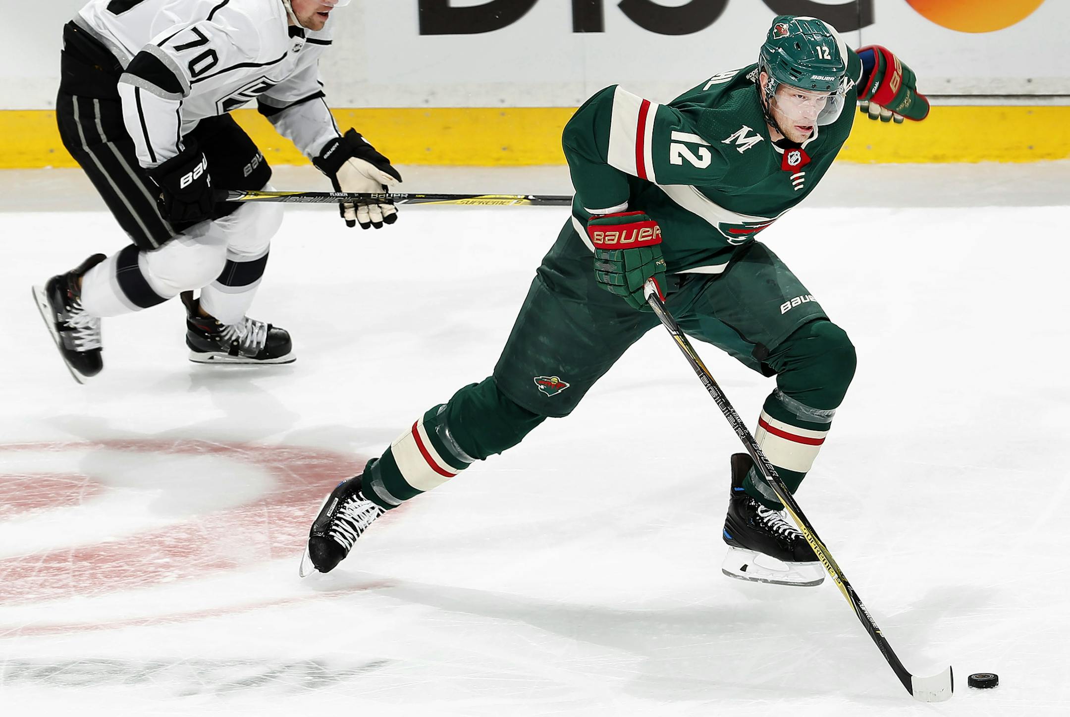 Minnesota Wild Eric Staal (12). ] CARLOS GONZALEZ ï cgonzalez@startribune.com ñ March 19, 2018, St. Paul, MN, Xcel Energy Center, NHL, Minnesota Wild vs. Los Angeles Kings