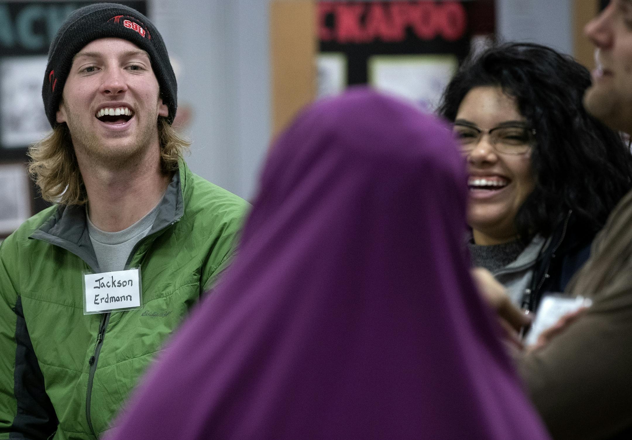 Jackson Erdmann volunteered at an ESL class at at the All Saints Academy in St Joseph, MN.