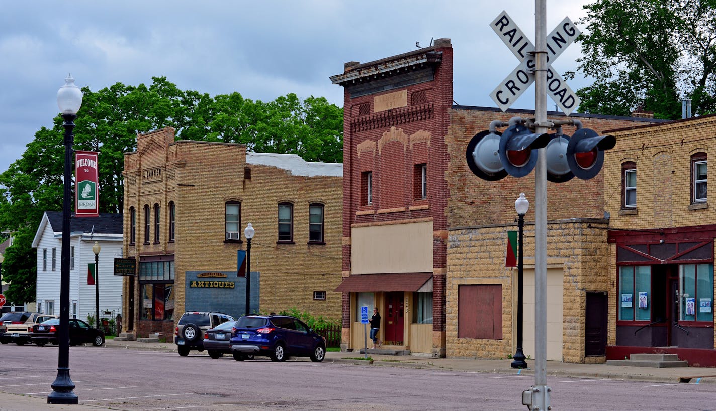 Jordan is a small city in Scoot County , which boasts the state's largest candy store and a famous town-league baseball park called the Mimi Met.]Richard.Sennott@startribune.com Richard Sennott/Star Tribune Jordan Minn. Thursday 6/12/2014) ** (cq)