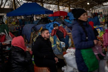 Vendors wait for customers at a farmers’ market in Odessa, Ukraine, last week. The country is one of Europe’s top agriculture producers.